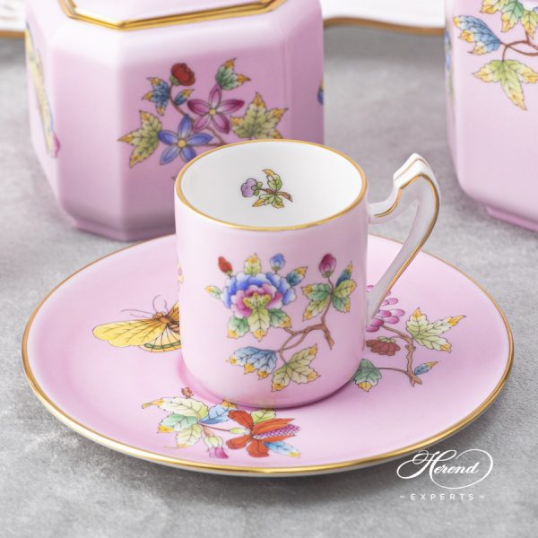 Herend Victoria Coffee set on Pink background VE-FP-1