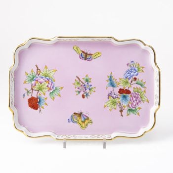 Victoria Tray pink background of Herend 7490-0-00 VE-FP-1