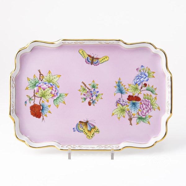 Victoria Tray pink background of Herend 7490-0-00 VE-FP-1