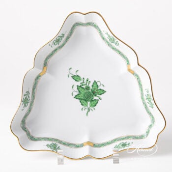 Herend Apponyi Green Triangle Salad Dish 191-0-00 AV
