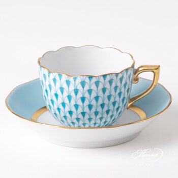 Herend Fishnet Espresso Cup Turquoise 20711-0-00 VHTQ CTQ01