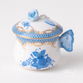 Herend Chinese Bouquet Cream cup Blue Fishnet 2385-0-09 AB-ETB1