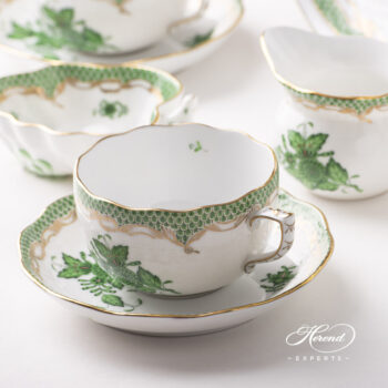 Herend Chinese Bouquet green Tea Set for two AV-ETV