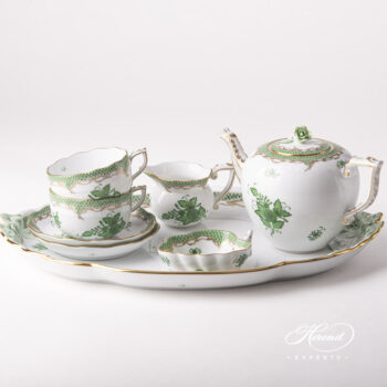 Herend Chinese Bouquet green Tea Set for two AV-ETV
