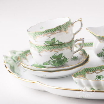 Herend Chinese Bouquet green Tea Set for two AV-ETV