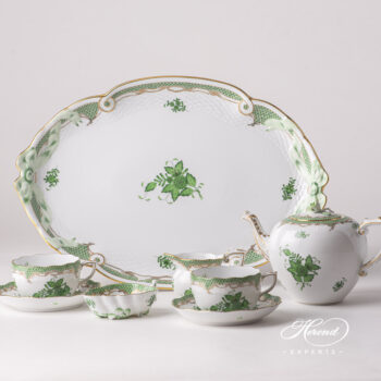 Herend Chinese Bouquet green Tea Set for two AV-ETV