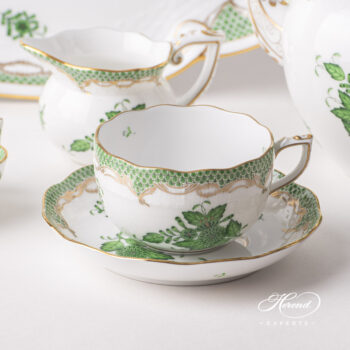 Herend Chinese Bouquet green Tea Set for two AV-ETV