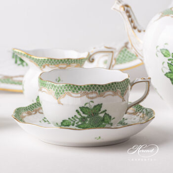 Herend Chinese Bouquet green Tea Set for two AV-ETV