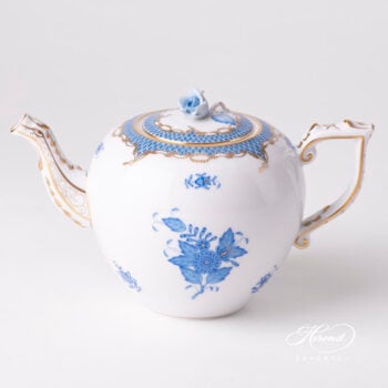 Herend Chinese Bouquet Tea Pot Blue Fishnet 606-0-09 AB-ETB1